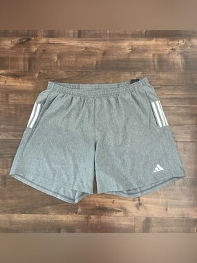 adidas Gray Men's Athletic Shorts with White 3-Stripes